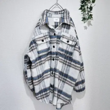 [디스코트] 여성용 체크 무늬 CPO 셔츠 자켓 F 울 혼방