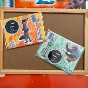 주토피아2 happy 복권 아크릴 스탠드 2개 세트