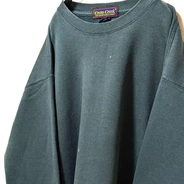 크로스 크릭 무지 맨투맨 트레이닝복 그린 L 구제 의류