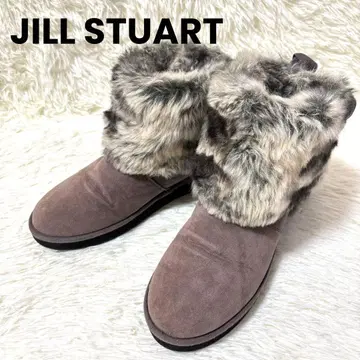질스튜어트 부츠 무스탕 퍼 보아 리본 브라운 복슬복슬