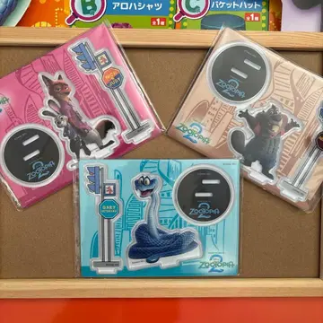 주토피아2 happy 복권 아크릴 스탠드 3개 세트