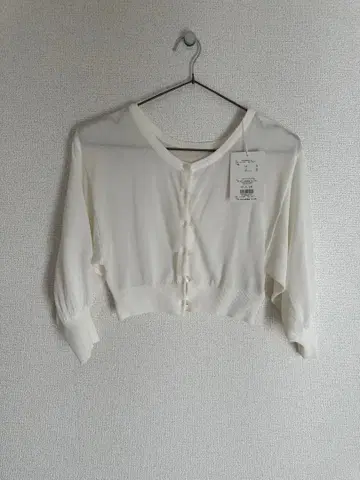 머큐리 듀오 화이트 오부 소매 가디건