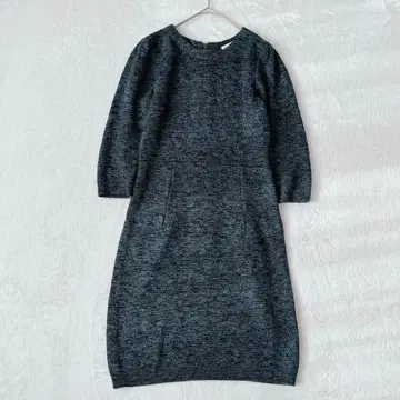 센스 오브 플레이스 멜란지 니트 원피스 [ F ] 백 지퍼 크루넥