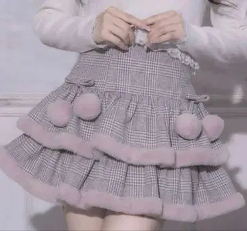 pium 피움 퍼 티어드 미니 스커트