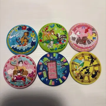 디즈니 자수 캔뱃지 6개 세트