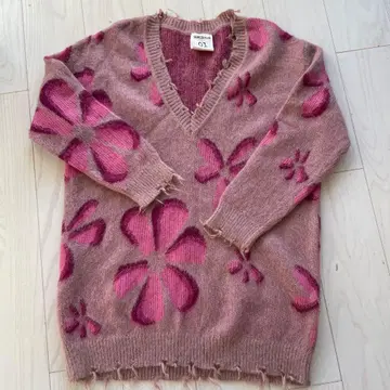 SEMICOUTURE 꽃무늬 V넥 니트