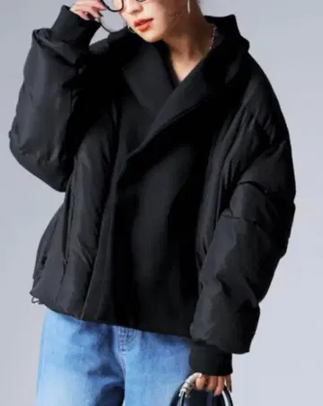 다른 소재 리브 절개 패딩 자켓 여성용 아우터 안티카 antiqu