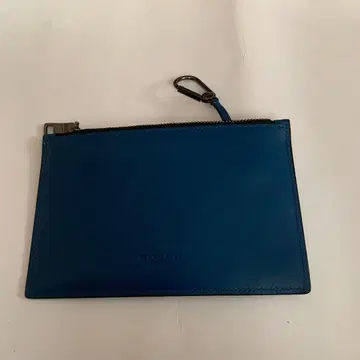 파란색 가죽 코인 케이스 지퍼 포함