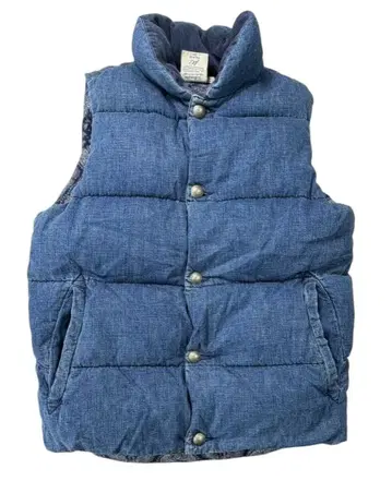 레미레리프 데님 다운 베스트 콘초 버튼 포함 L