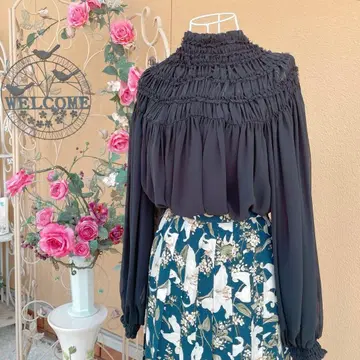 [새상품급] 소브 쉬폰 블라우스 개더 프릴 상의 덥스타