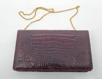 정품 크로커다일 여성용 에나멜 키헤이 체인 숄더 백