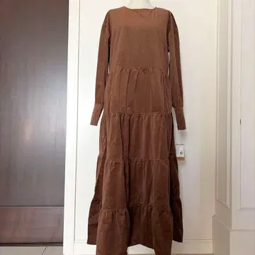I_am 골덴 롱 원피스 브라운 미사용