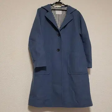 매킨토시 필로소피 후드 부착 코트 하늘색 (그레이빛 블루)