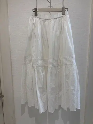 Spick&Span 자수 레이스 스커트 화이트 36