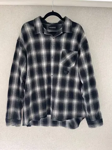 FOR SOMEONE 긴팔 플란넬 셔츠 블랙 그레이