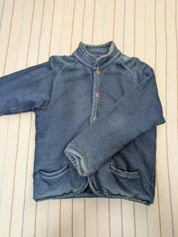 45rpm 네이비 나염 블루종 사이즈 2 인디고 색빠짐