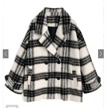 GRL 체크 무늬 샤기 코쿤 코트[ze914a]