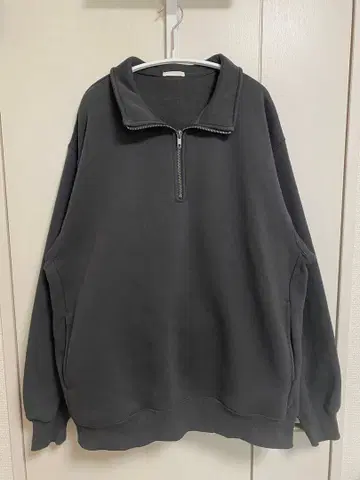 GU 헤비 웨이트 맨투맨 하프 지퍼 풀오버