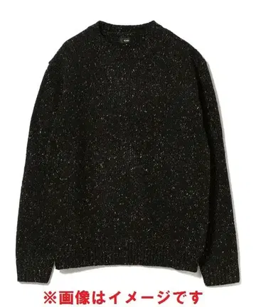 미개봉 BEAMS 3게이지 컬러네프 크루넥 니트 블랙 L