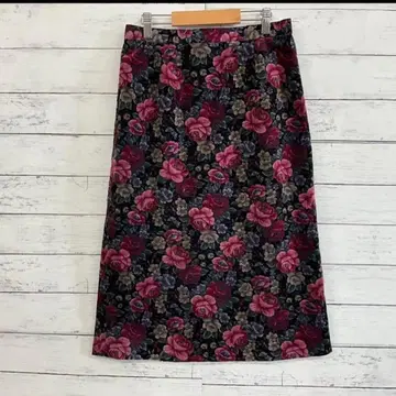 꽃무늬 롱 스커트 코듀로이풍 가을/겨울 성인용 깔끔한 체형 커버 L 상당