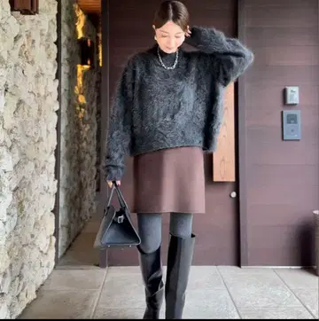 u-big 사키 collaboration 울 더블 페이스 미니 스커트