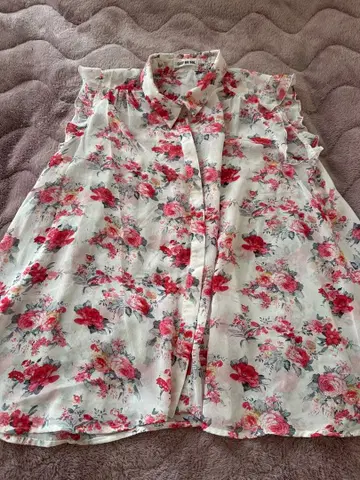 꽃무늬 슬리브리스 셔츠 L 사이즈