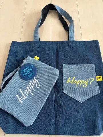 새상품급 Are You Happy? 토트백, 파우치, 배지