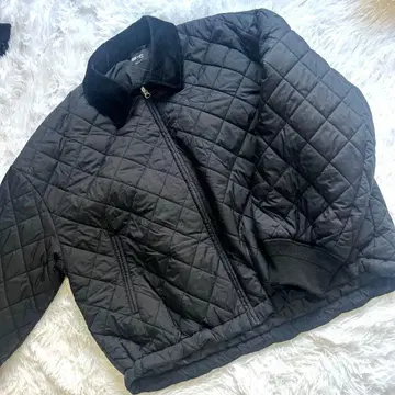 UNIQLO :C 퀼팅 자켓 L 블랙 블루종 코듀로이 옷깃