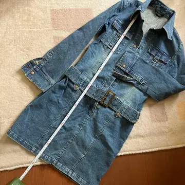 데님 원피스 벨트 포함 M 사이즈