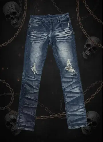 y2k 귀신 수염 데미지 데님