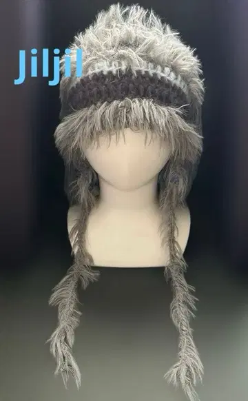 Jiljil (질질) 니트 모자 비니 Dog Pattern