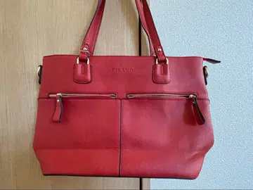 FIRANO 빨간색 더블 지퍼 토트백 택 포함 새상품