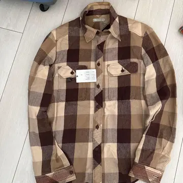 넘버나인 체크 무늬 플란넬 셔츠 사이즈 2