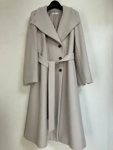 TRUDEA 아스트리아 오딜 롱 코트 벨트 울 100%