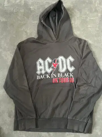 AC/DC 백 인 블랙 후드티