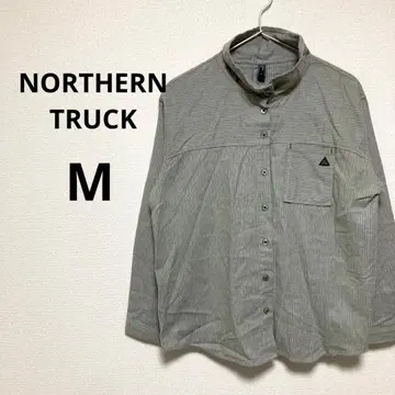 노던트랙 남성용 긴팔 셔츠 면 100% 그레이 스트라이프 M