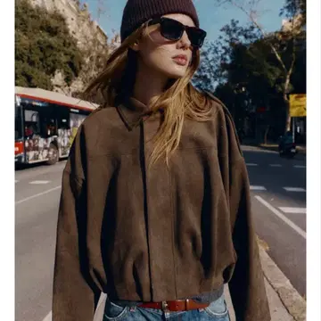 ZARA 스웨이드 봄버 자켓