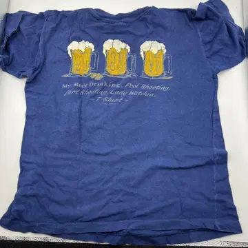 맥주 머그잔 디자인 티셔츠 네이비