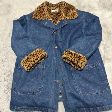 lew magram 데님 표범 무늬 아우터