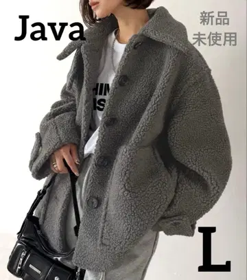 미사용 새상품 Java 그레이 보아 자켓 오버 사이즈 L