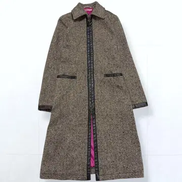 폴스미스 트위드 스탠 칼라 집업 롱 코트 40