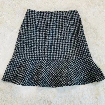 anysis/프릴 미니 플레어 스커트/M/체크/블랙/화이트