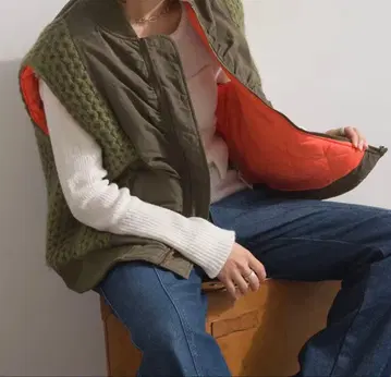 MA-1 지마 웨이즈 니트 절개 베스트 ma-1 타입