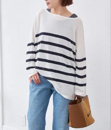 [ 새상품급 ] 스픽 앤 스팬 보트넥 시어 루즈 니트 F