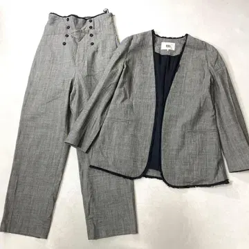 RBS Ray BEAMS 노 라펠 재킷 하이웨스트 팬츠 세트