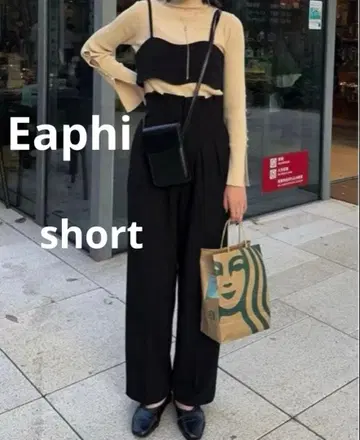 eaphi/belt ribbon high waist pants/short