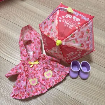 멜짱 핑크 레인코트 세트