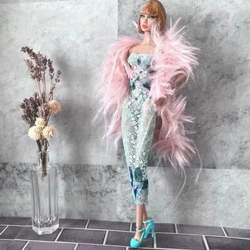 라스트 포피 후드티 슬림 바비 인형 시스루 드레스 & 퍼스트 울