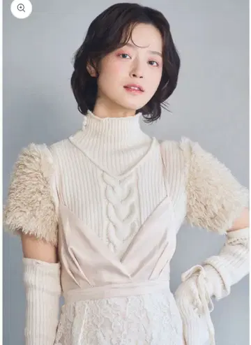 POMIII PARTAGE fur docking knit 아이보리