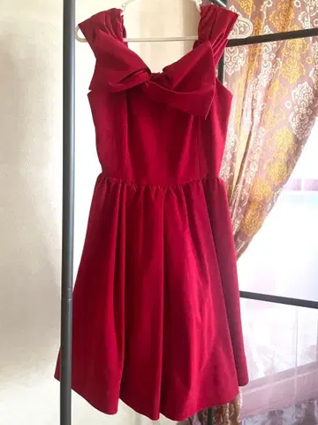 릴리 브라운 미니 원피스 드레스 빨간색 크리스마스 산타 코스튬 S